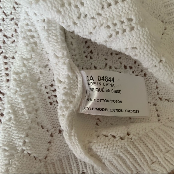 WHITE KNIT LACE CROCHET CARDIGAN 100% COTTON / TRADITION COUNTRY COLLECTION / L - Picture 8 of 9